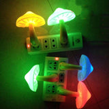 Led Night Light Mushroom Wall Socket Lamp