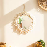 Boho Macrame Round Mirror Decorative Mirrors