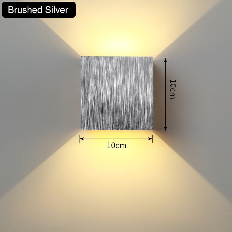 6W Up and Down Wall Lamps gold silver LED Aluminum Wall Light