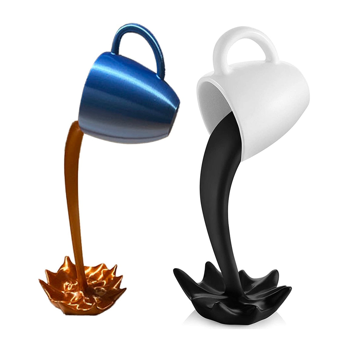 Resin Statues Floating Coffee Cup Art Sculpture Kitchen Home Decor