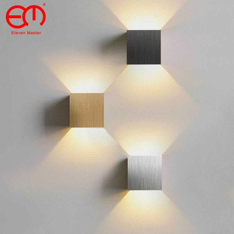 6W Up and Down Wall Lamps gold silver LED Aluminum Wall Light