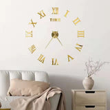 2022 New 3D Roman Numeral Acrylic Mirror Wall Clock