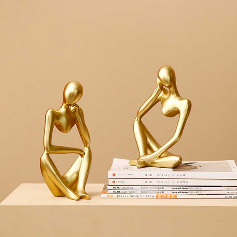Nordic Art Abstract Thinker Statue Modern European Style