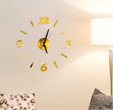 Mini Home Wall Clock 3D DIY Acrylic Mirror Stickers