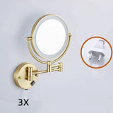Makeup Mirrors Black/Brushed Gold Brass Wall Extending