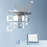 Mini Home Wall Clock 3D DIY Acrylic Mirror Stickers