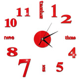 Mini Home Wall Clock 3D DIY Acrylic Mirror Stickers