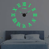 3D Wall Clock Luminous Frameless Wall Clocks DIY