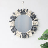 Boho Macrame Round Mirror Decorative Mirrors