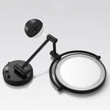 Makeup Mirrors Black/Brushed Gold Brass Wall Extending