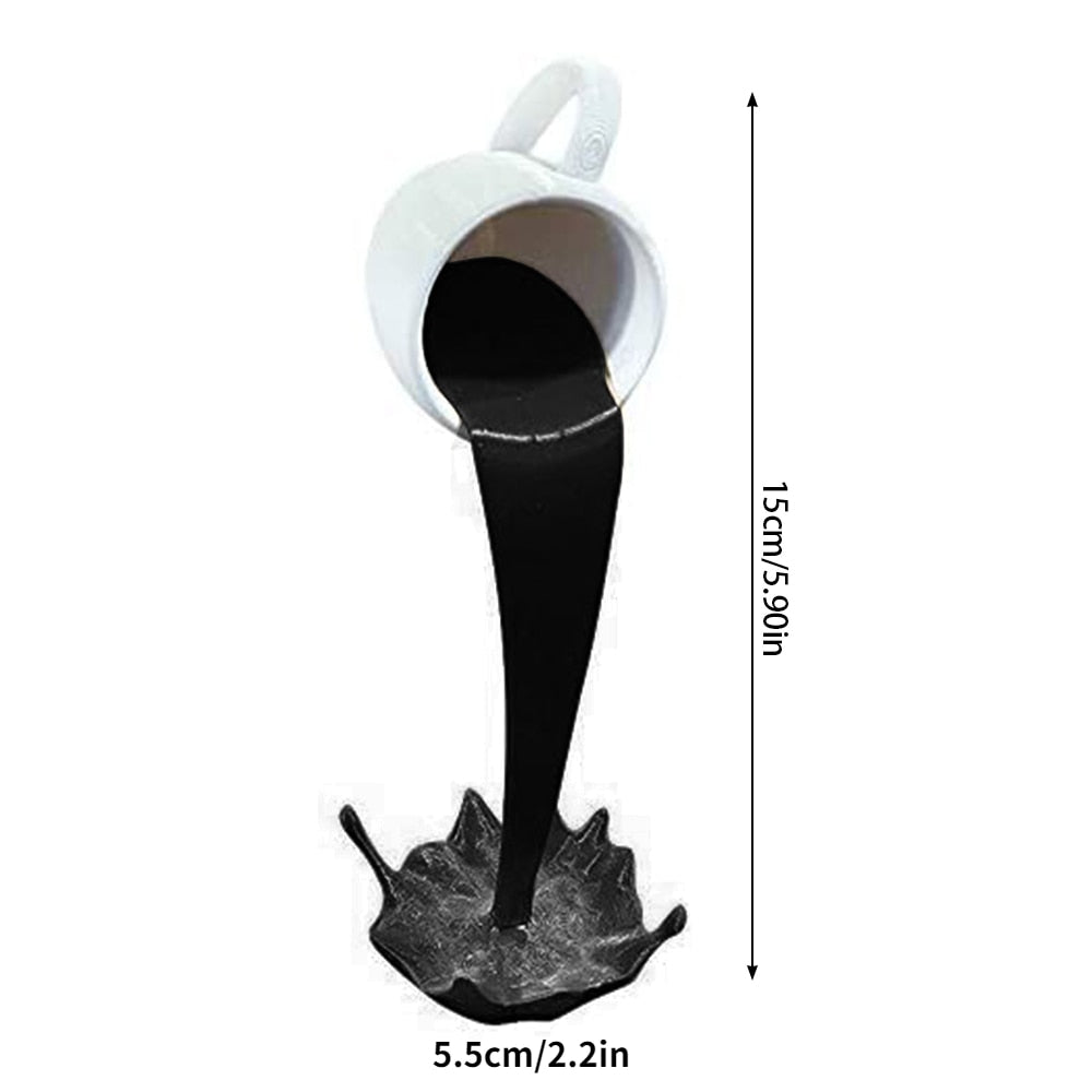 Resin Statues Floating Coffee Cup Art Sculpture Kitchen Home Decor