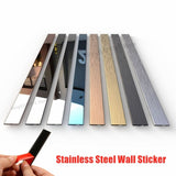 1 Roll Mirror Wall Sticker Stainless Steel