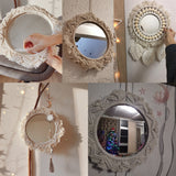 Boho Macrame Round Mirror Decorative Mirrors