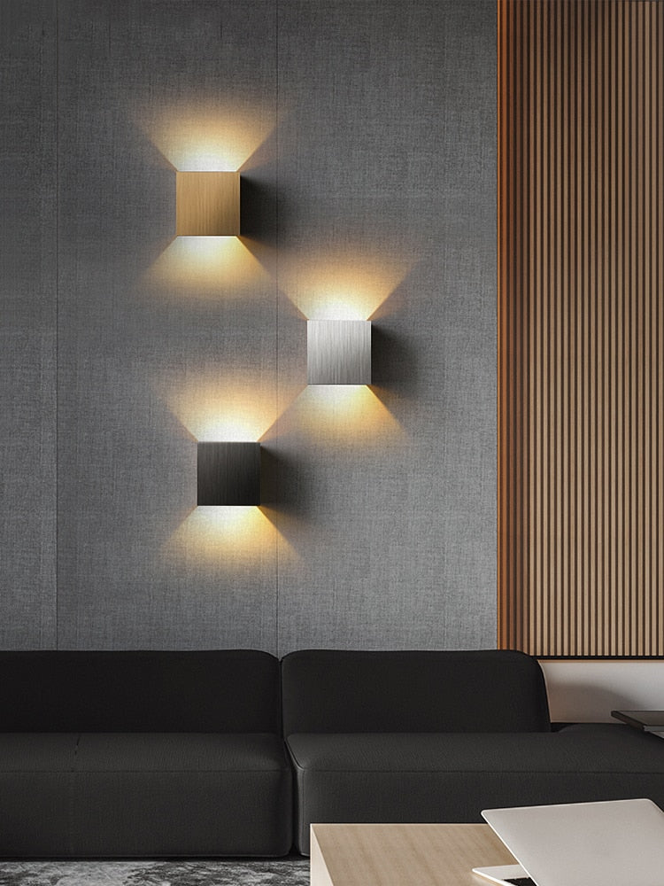6W Up and Down Wall Lamps gold silver LED Aluminum Wall Light