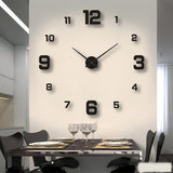 Mini Home Wall Clock 3D DIY Acrylic Mirror Stickers