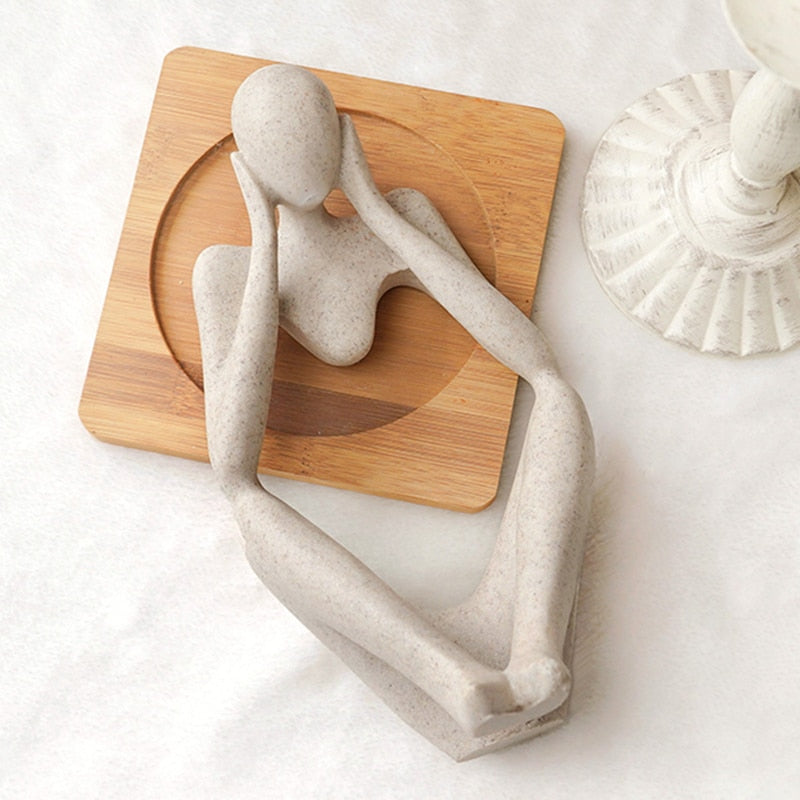 Nordic Art Abstract Thinker Statue Modern European Style