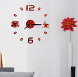 Mini Home Wall Clock 3D DIY Acrylic Mirror Stickers