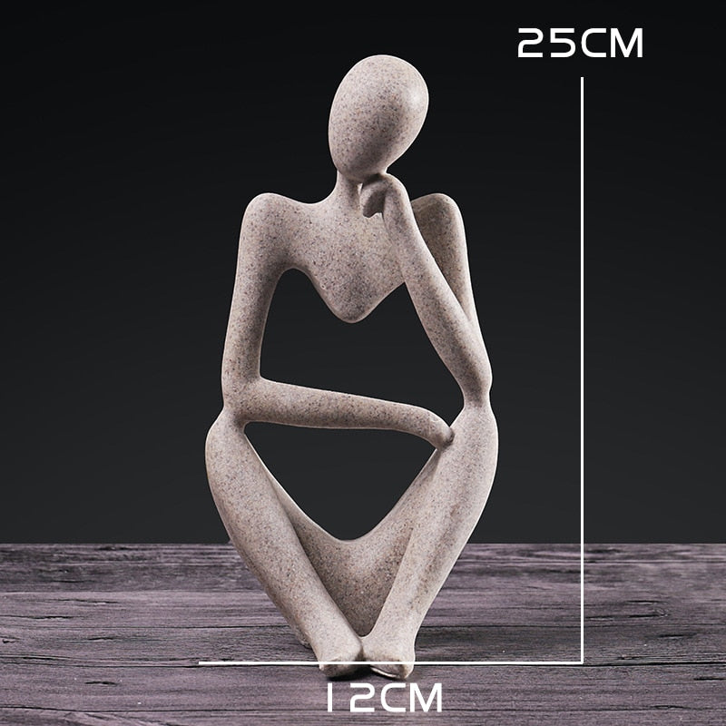 Nordic Art Abstract Thinker Statue Modern European Style