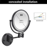 Makeup Mirrors Black/Brushed Gold Brass Wall Extending