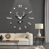 Mini Home Wall Clock 3D DIY Acrylic Mirror Stickers