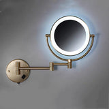 Makeup Mirrors Black/Brushed Gold Brass Wall Extending
