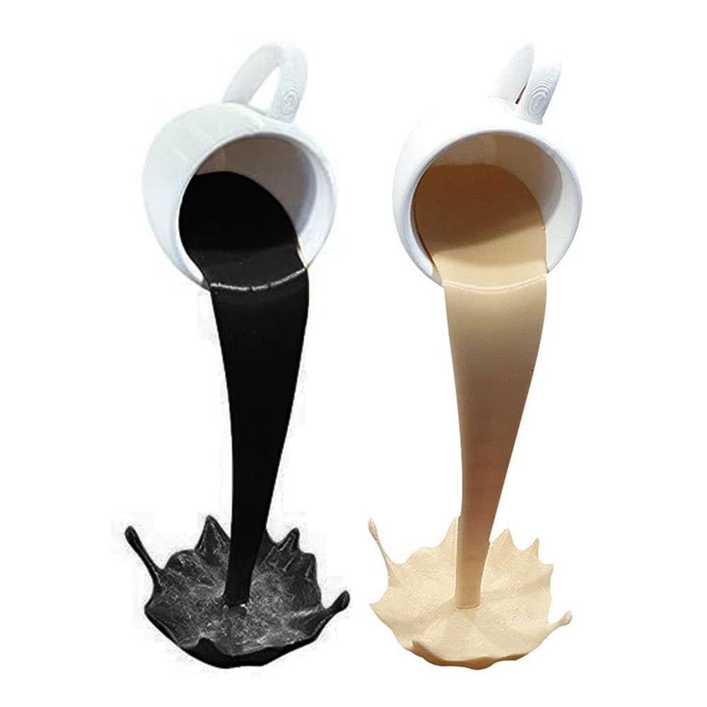 Resin Statues Floating Coffee Cup Art Sculpture Kitchen Home Decor