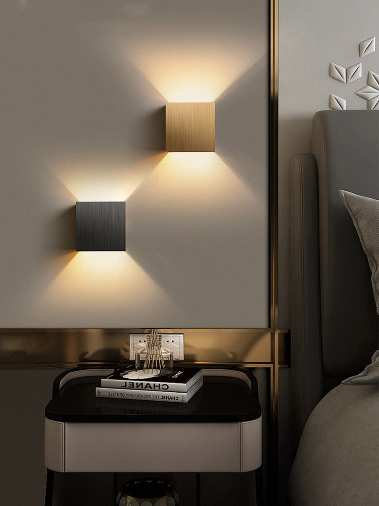 6W Up and Down Wall Lamps gold silver LED Aluminum Wall Light
