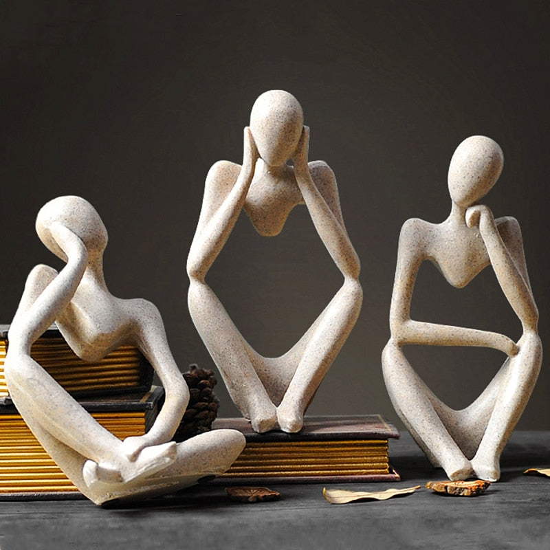 Nordic Art Abstract Thinker Statue Modern European Style