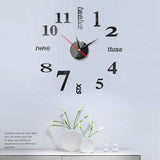 Mini Home Wall Clock 3D DIY Acrylic Mirror Stickers