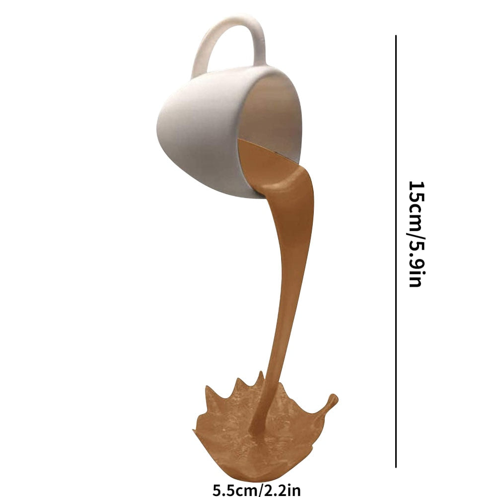 Resin Statues Floating Coffee Cup Art Sculpture Kitchen Home Decor