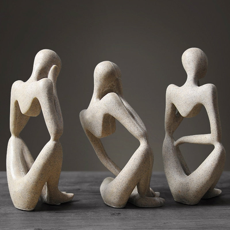 Nordic Art Abstract Thinker Statue Modern European Style